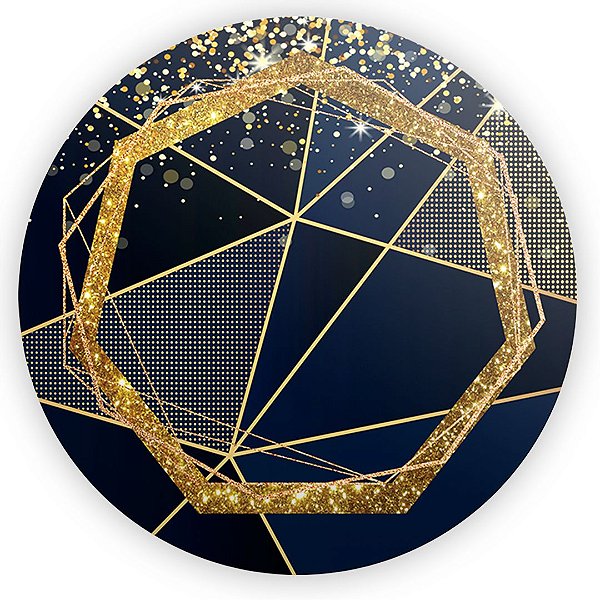 Painel Redondo - Abstrato Glitter - Sublimado 3D