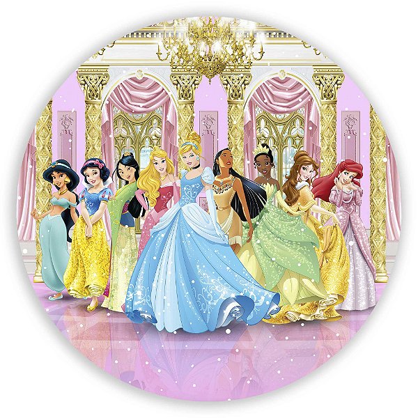 Painel Redondo - Princesas da Disney - Sublimado 3D