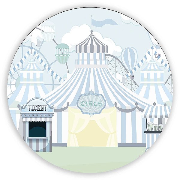 Painel Redondo - Circo Azul - Sublimado 3D