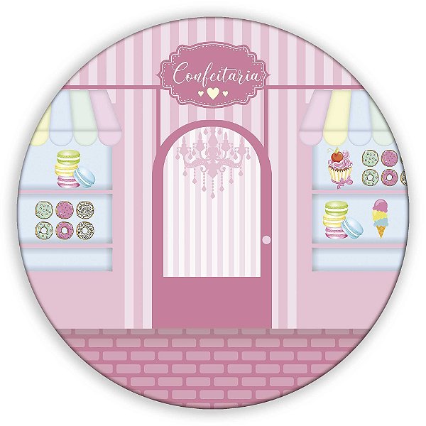 Painel Redondo - Confeitaria - Sublimado 3D