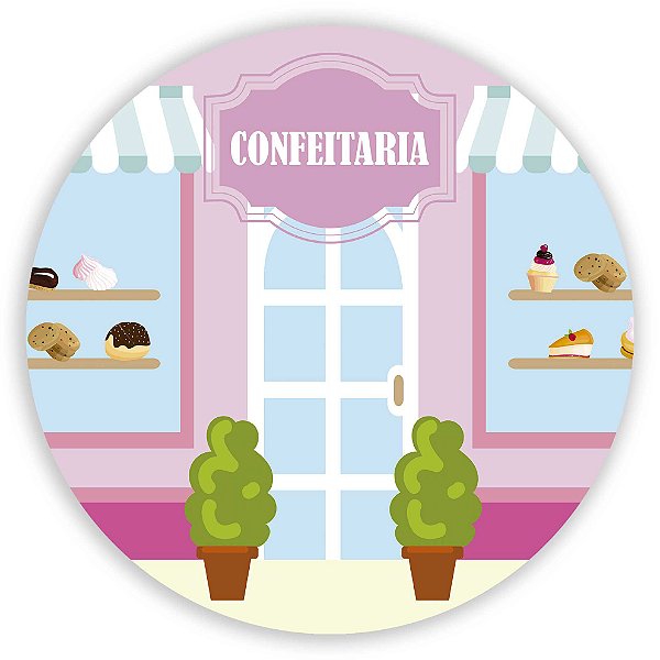 Painel Redondo - Confeitaria - Sublimado 3D