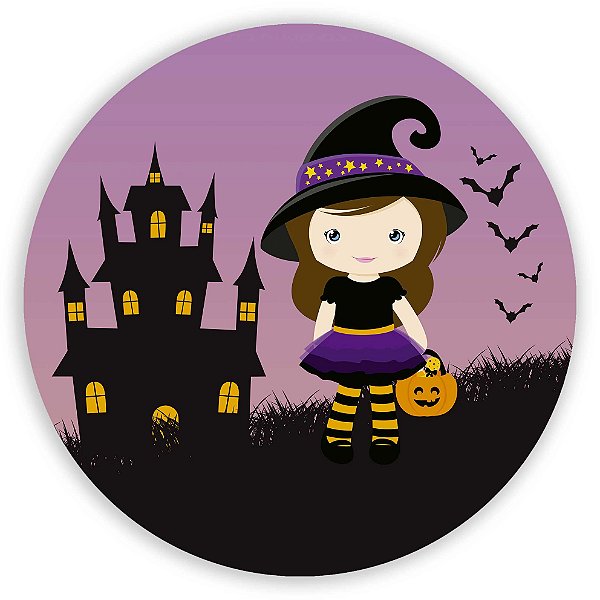 Painel Redondo - Dia das Bruxas Halloween - Sublimado 3D