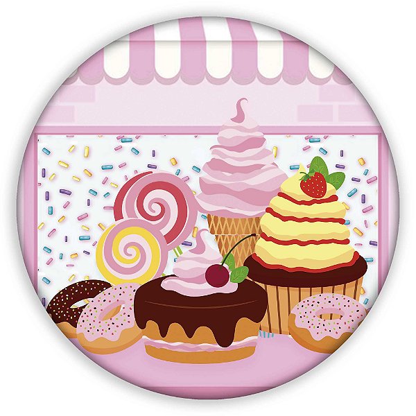 Painel Redondo - Doces - Sublimado 3D