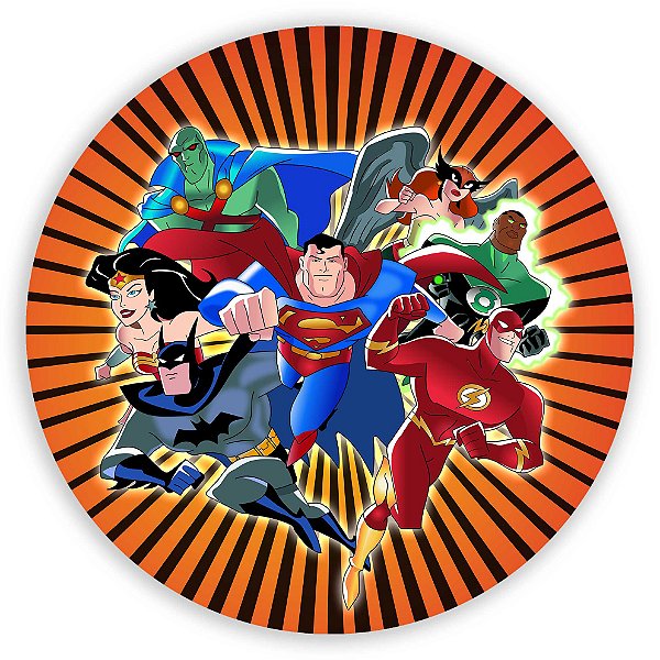Painel Redondo - A Liga da Justiça - Sublimado 3D