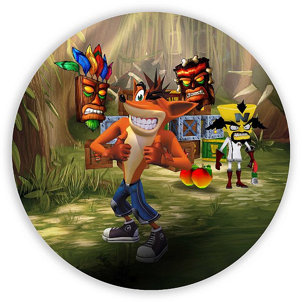 Painel Redondo - Crash bandicoot  - Sublimado 3D