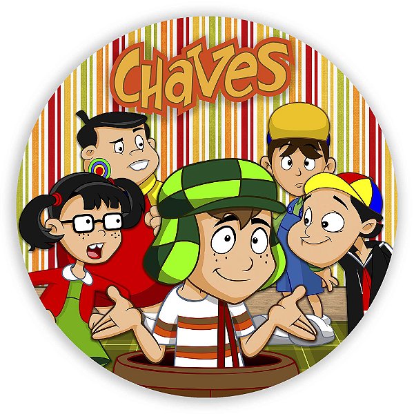 Capa Painel Redondo Sublimado - Chaves Desenho