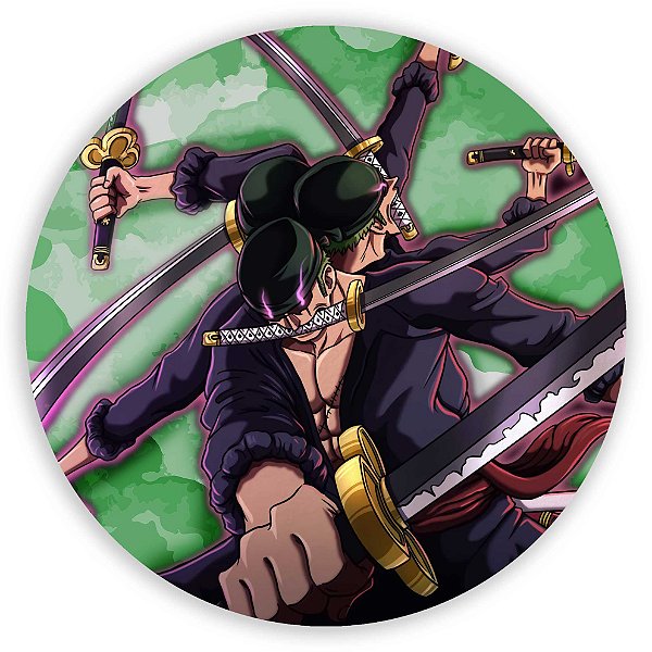 Painel Redondo - One Piece Zoro  - Sublimado 3D