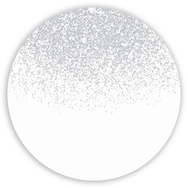 Painel Redondo - Glitter Branco  - Sublimado 3D