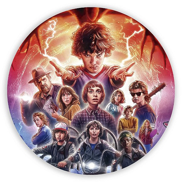 Painel Redondo - Stranger Things  - Sublimado 3D