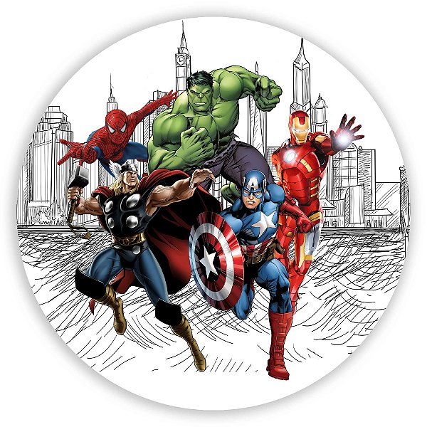 Painel Redondo - Herois  - Sublimado 3D