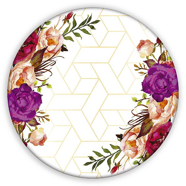 Painel Redondo - Floral - Sublimado 3D