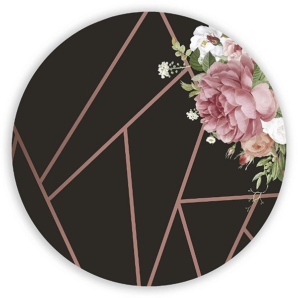 Painel Redondo - Floral Geometrico - Sublimado 3D