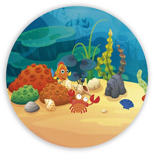 Painel Redondo - Fundo do Mar - Sublimado 3D