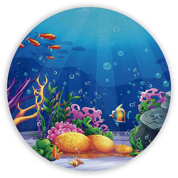 Painel Redondo - Fundo do Mar - Sublimado 3D