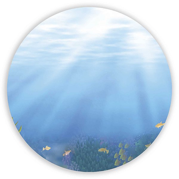 Painel Redondo - Fundo do Mar - Sublimado 3D