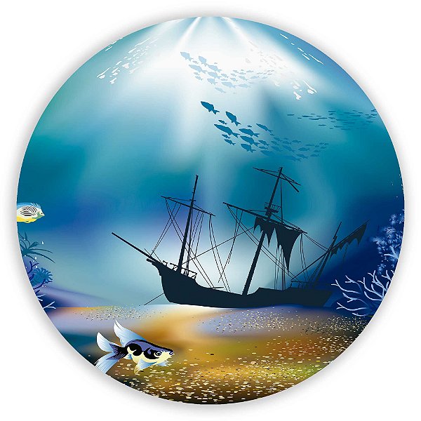 Painel Redondo - Fundo do Mar - Sublimado 3D