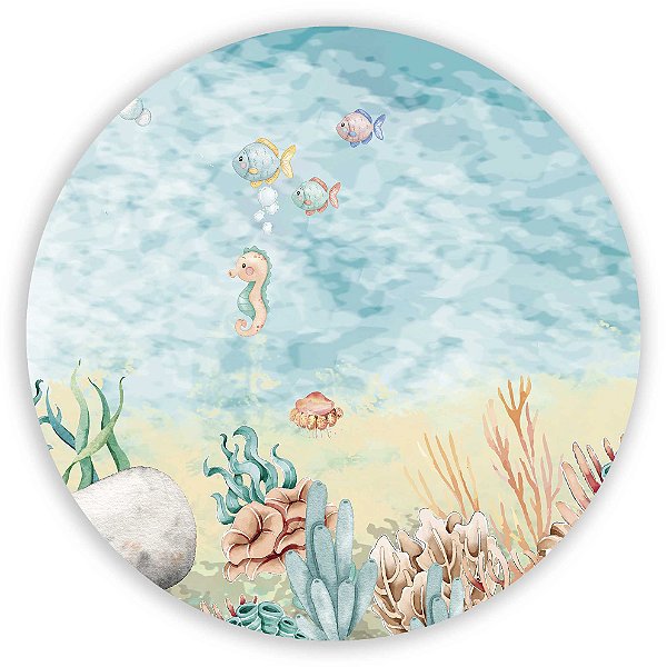 Painel Redondo - Fundo do Mar - Sublimado 3D