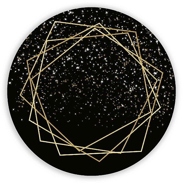Painel Redondo - Glitter Dourado - Sublimado 3D