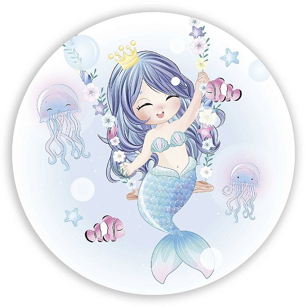 Painel Redondo - Sereia - Sublimado 3D