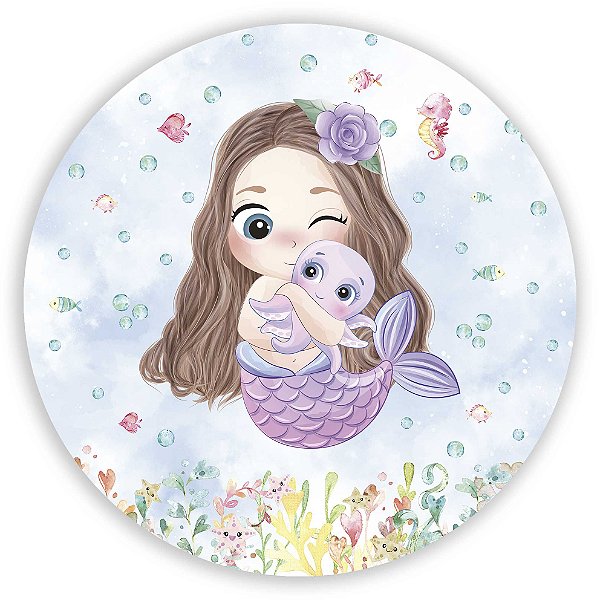 Painel Redondo - Sereia - Sublimado 3D