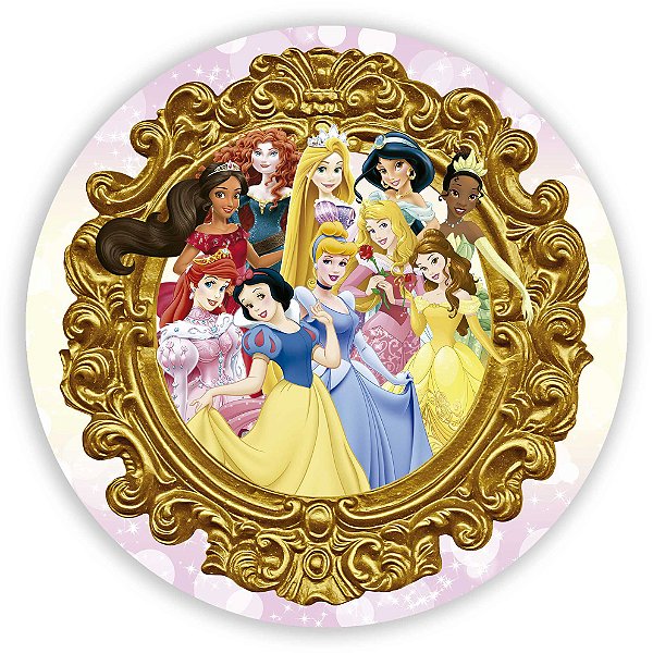 Painel Redondo - Princesas da Disney - Sublimado 3D