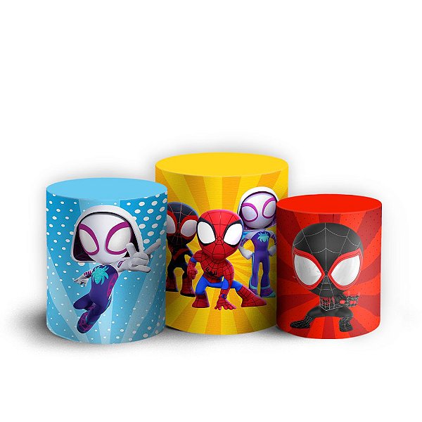 Trio Cilindro - Spidey - Sublimado 3D + Elástico