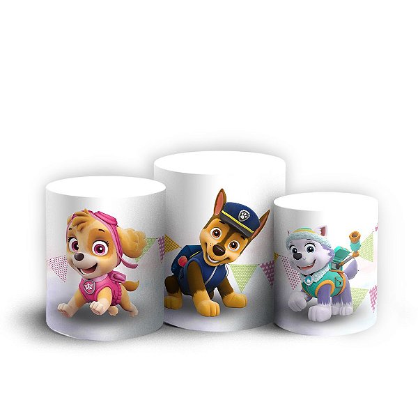 Trio Cilindro - Patrulha Canina - Sublimado 3D + Elástico