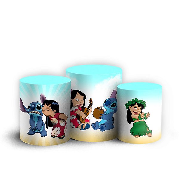 Capas Trio Cilindro Sublimado Vest Facil - Lilo e Stitch