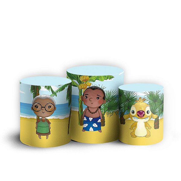 Trio Cilindro - Lilo e Stitch - Sublimado 3D + Elástico