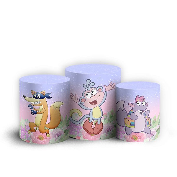 Trio Cilindro -  Dora Aventureira - Sublimado 3D + Elástico