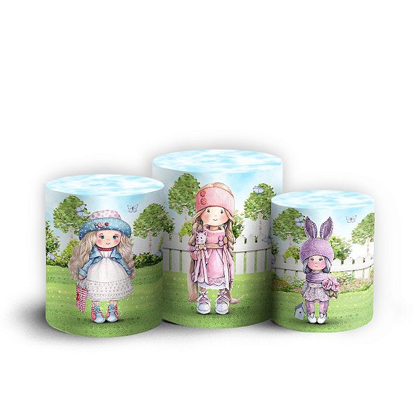 Trio Cilindro -  Boneca Vintage - Sublimado 3D + Elástico