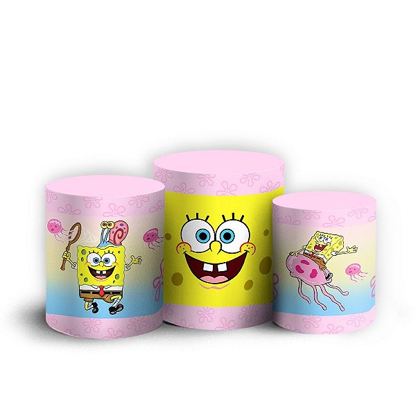 Capas Trio Cilindro Sublimado Vest Facil - Bob Esponja