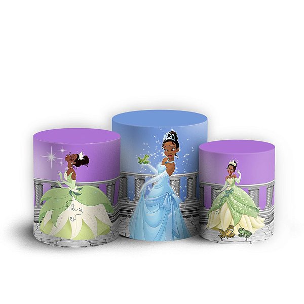 Capas Trio Cilindro Sublimado Vest Facil - Tiana Princesa e o Sapo