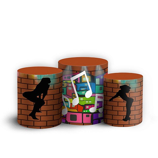Capas Trio Cilindro Sublimado Vest Facil - Baile Funk