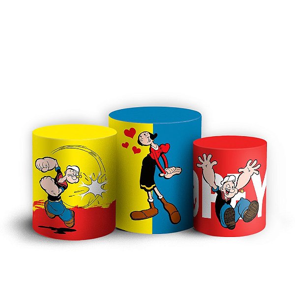Trio Cilindro -  Popeye - Sublimado 3D + Elástico