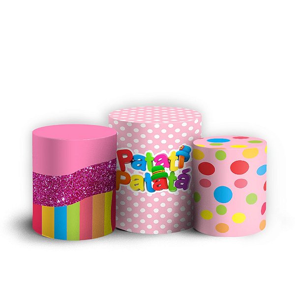 Capas Trio Cilindro Sublimado Vest Facil - Patati Patata Rosa