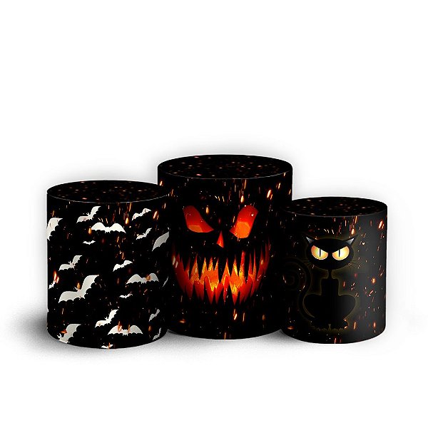 Trio Cilindro - Halloween - Sublimado 3D + Elástico