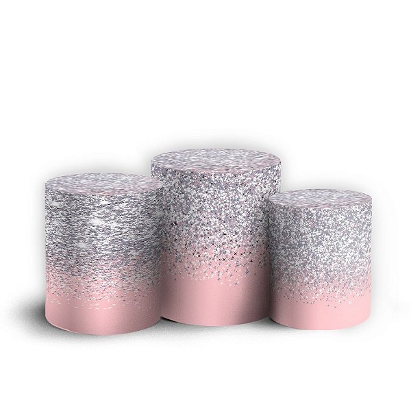 Capas Trio Cilindro Sublimado Vest Facil - Glitter Prata