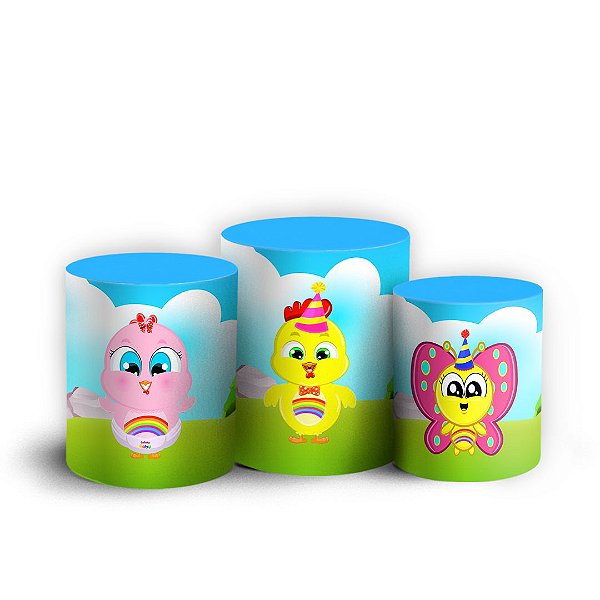 Trio Cilindro - Galinha Baby - Sublimado 3D + Elástico
