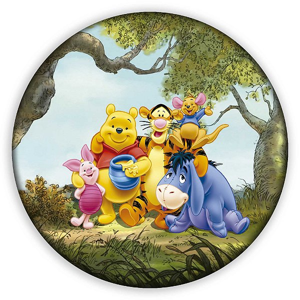 Painel Redondo - Ursinho Pooh  - Sublimado 3D