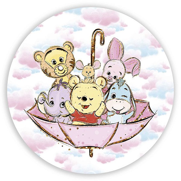 Painel Redondo - Ursinho Pooh  - Sublimado 3D