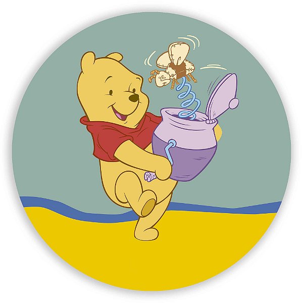 Painel Redondo - Ursinho Pooh  - Sublimado 3D