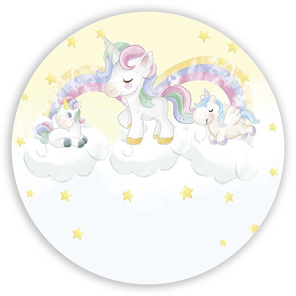 Painel Redondo - Unicornio  - Sublimado 3D