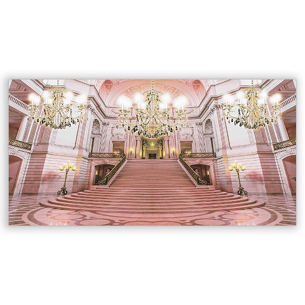 Capa Painel Retangular Sublimado - Escadaria Castelo Rosa Claro