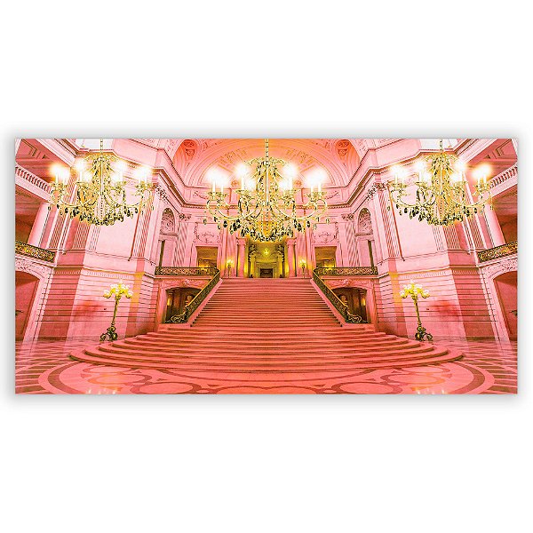 Capa Painel Retangular Sublimado - Escadaria Castelo Rosa