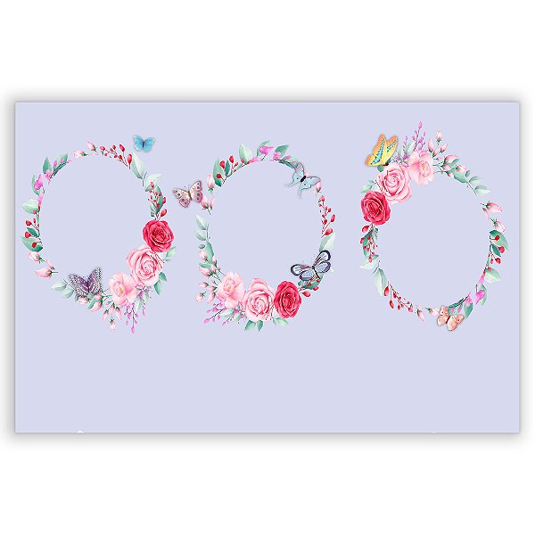 Capa Painel Retangular Sublimado - Floral