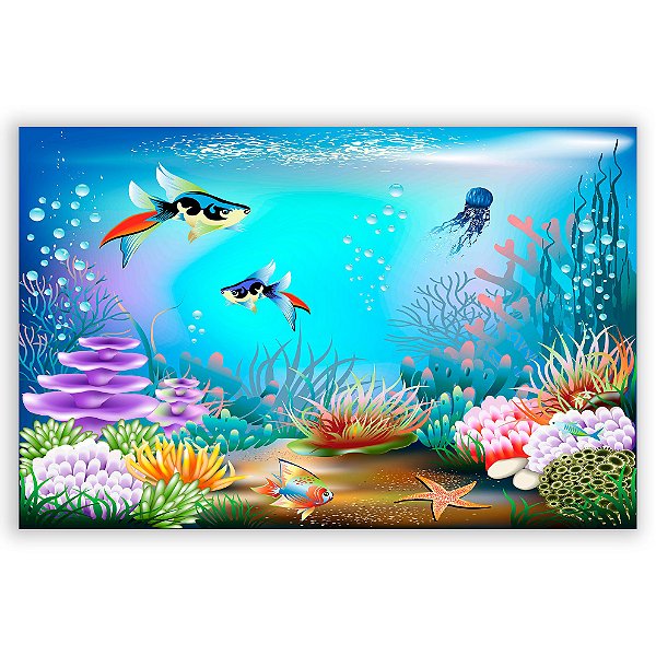 Capa Painel Retangular Sublimado - Fundo do Mar