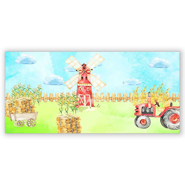 Capa Painel Retangular Sublimado - Fazendinha