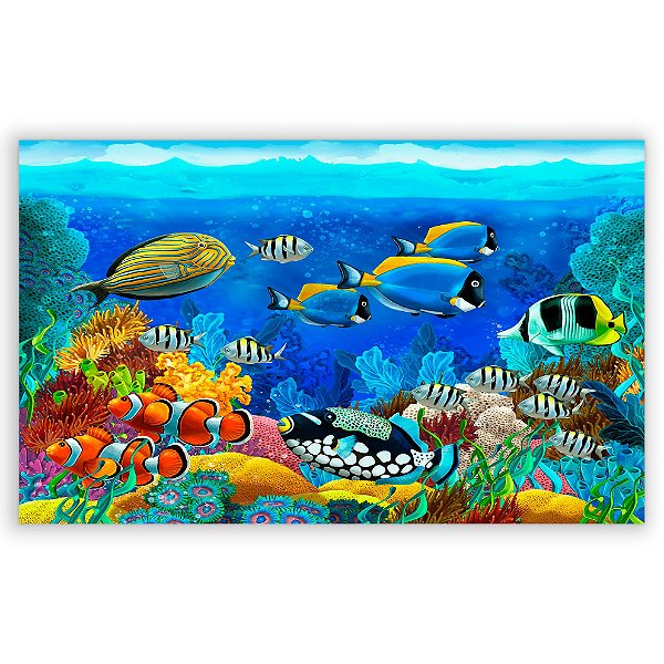 Capa Painel Retangular Sublimado - Fundo do Mar