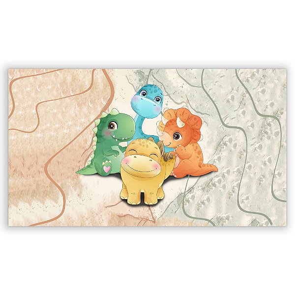Painel Retangular - Dinossauro Cute - Sublimado 3D
